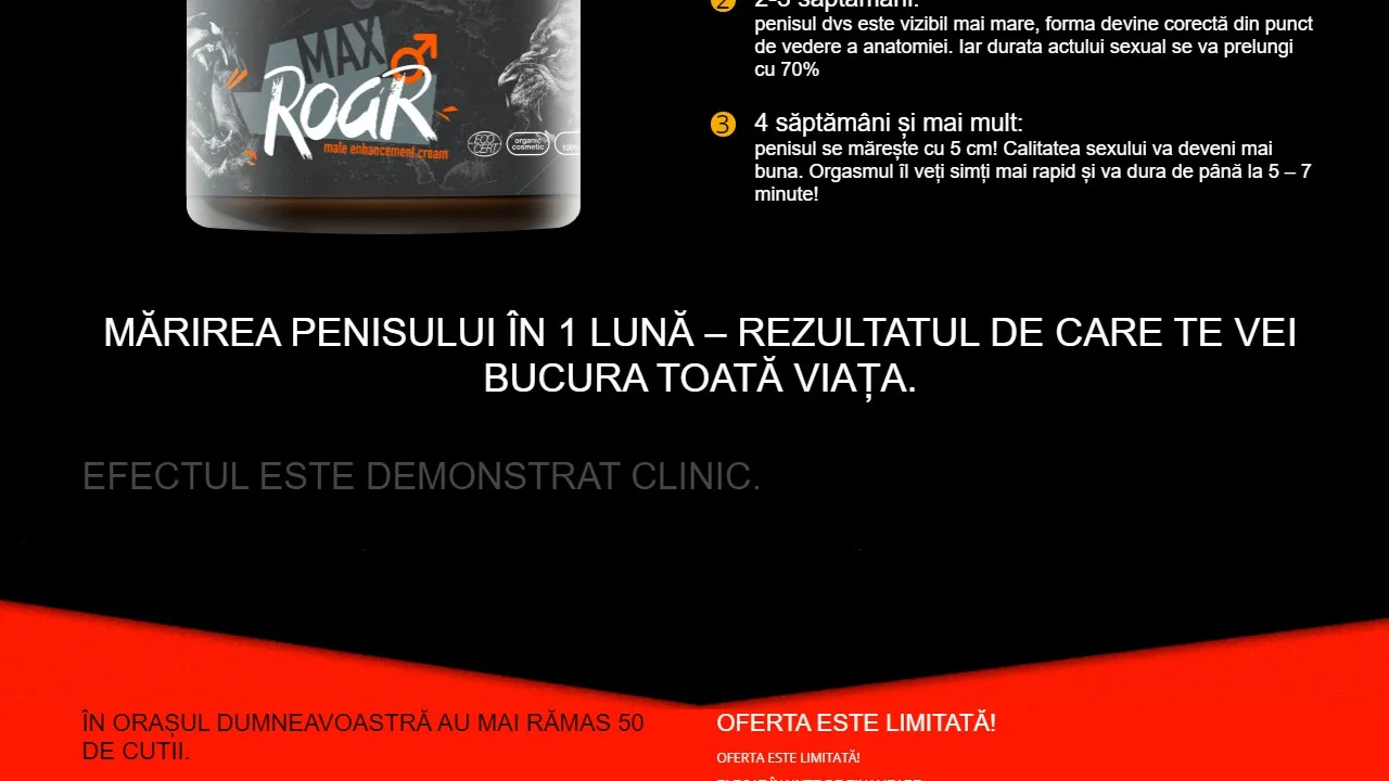Max roar: de unde să cumperi in Romania, cat costa in farmacii