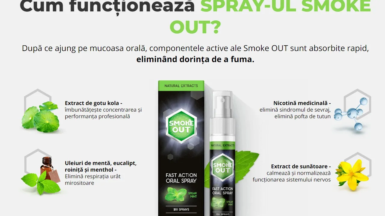 Smoke out spray: compozitie numai ingrediente naturale.