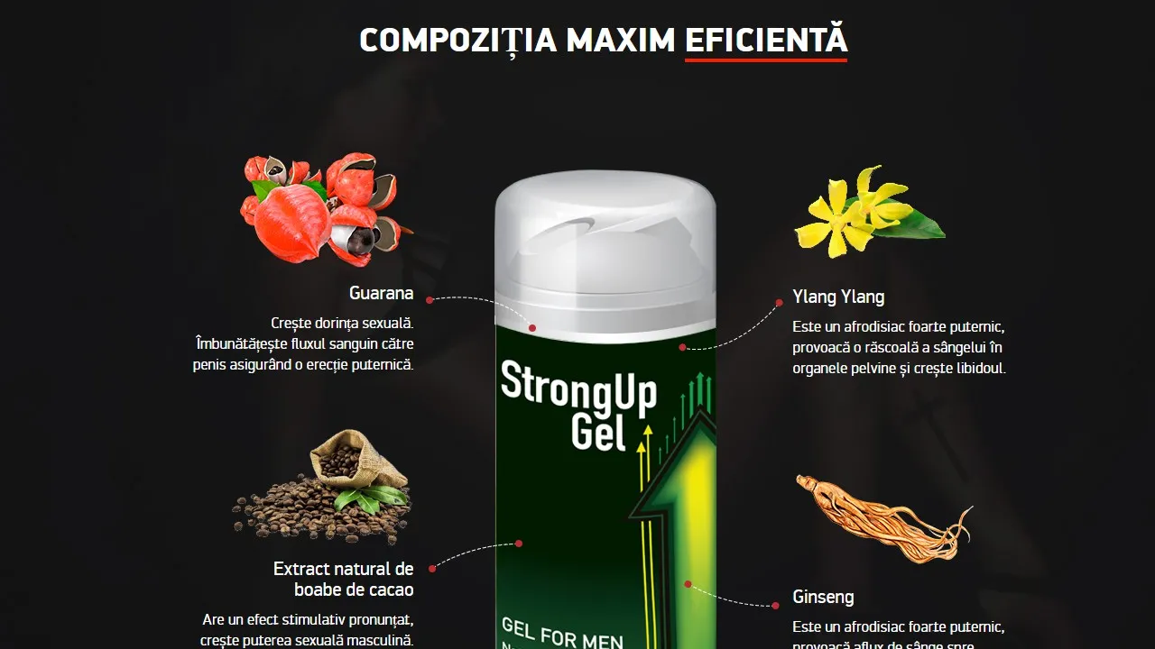 Strongup gel: compozitie numai ingrediente naturale.