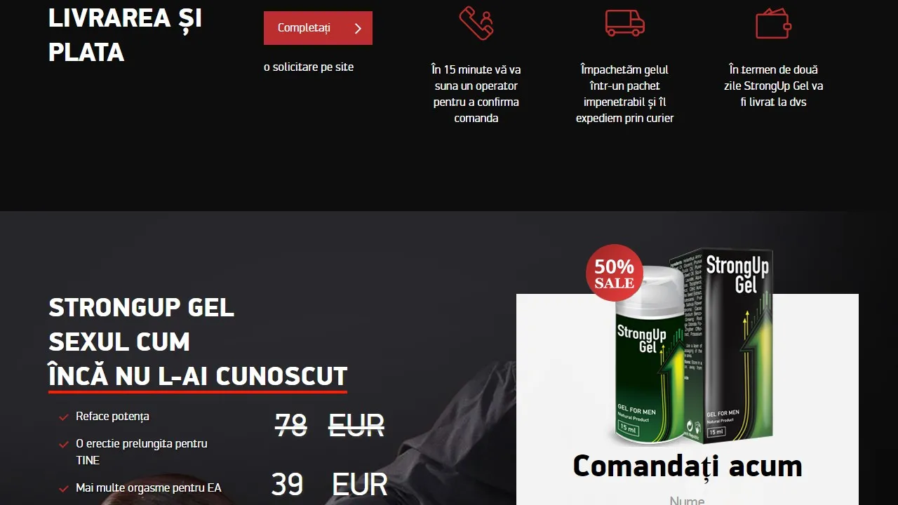 Strongup gel: de unde să cumperi in Romania, cat costa in farmacii