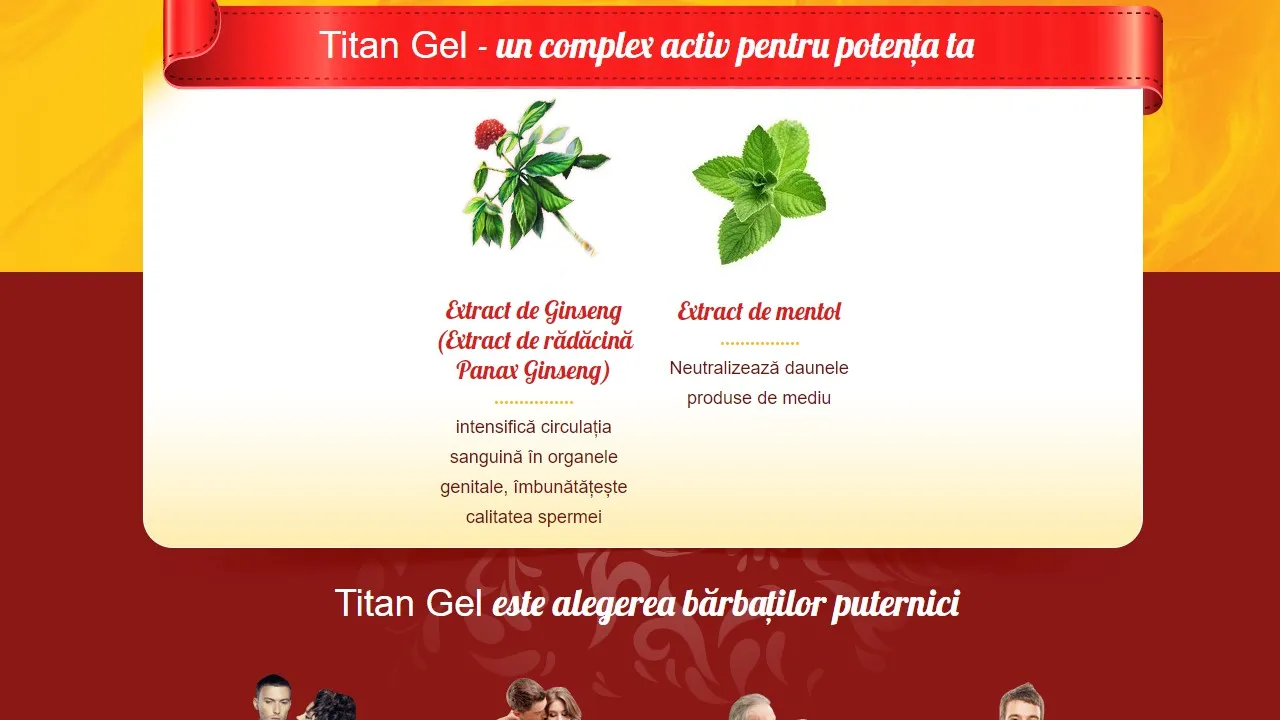 Titan gel: compozitie numai ingrediente naturale.