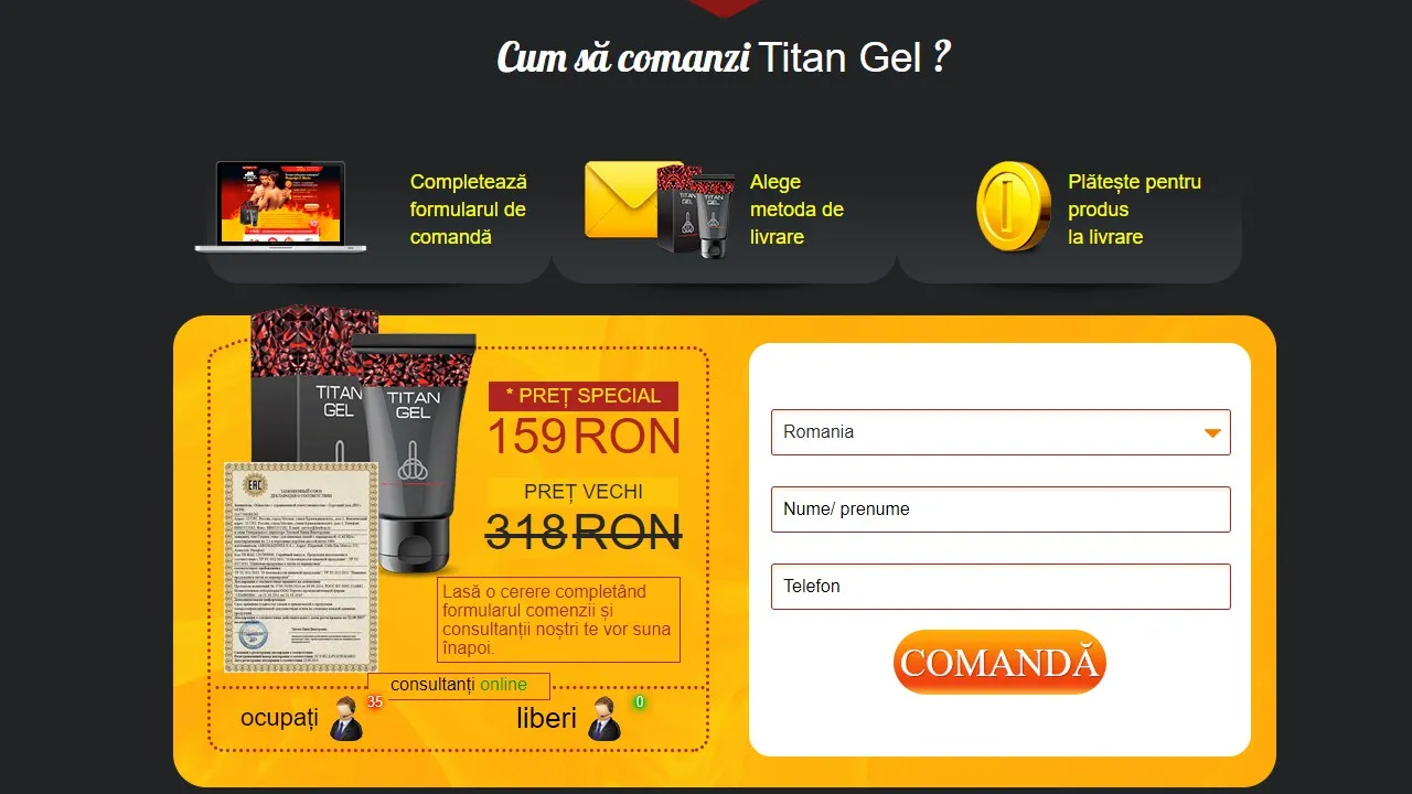 Titan gel: de unde să cumperi in Romania, cat costa in farmacii