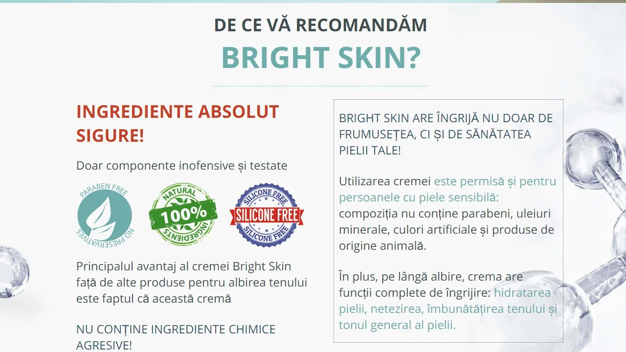Ultimate whitening cream bright skin: compozitie numai ingrediente naturale.