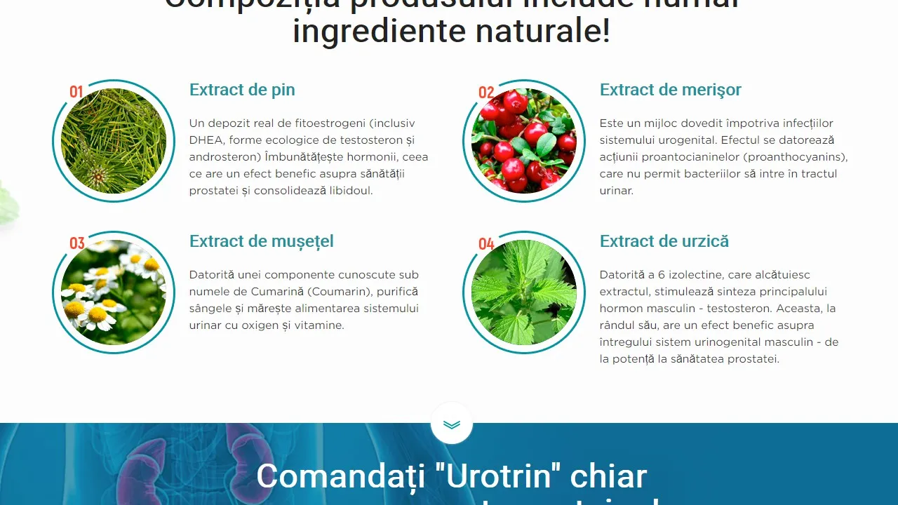 Urotrin: compozitie numai ingrediente naturale.